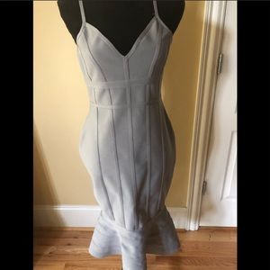 Gray Mermaid Style Bodycon Midi